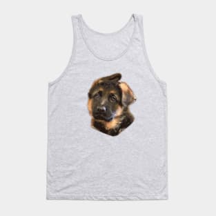 German Shepherd Puppy Dog Ears Tank Top